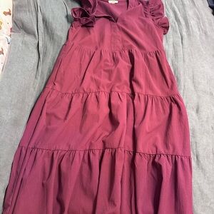 Elegant Plum Tiered Dress
